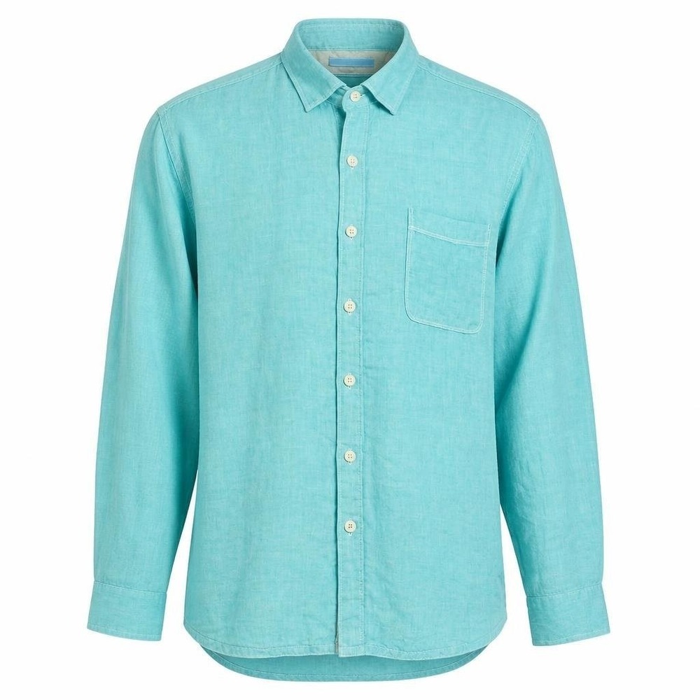 Tommy Bahama Shirt Mens XL Teal 100% Linen L/S Lightweight Vacation Preppy Corp